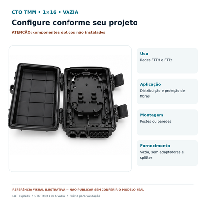 CTO CAIXA TERMINAÇÃO DUPLA TRAVA 1X16 VAZIA TMM