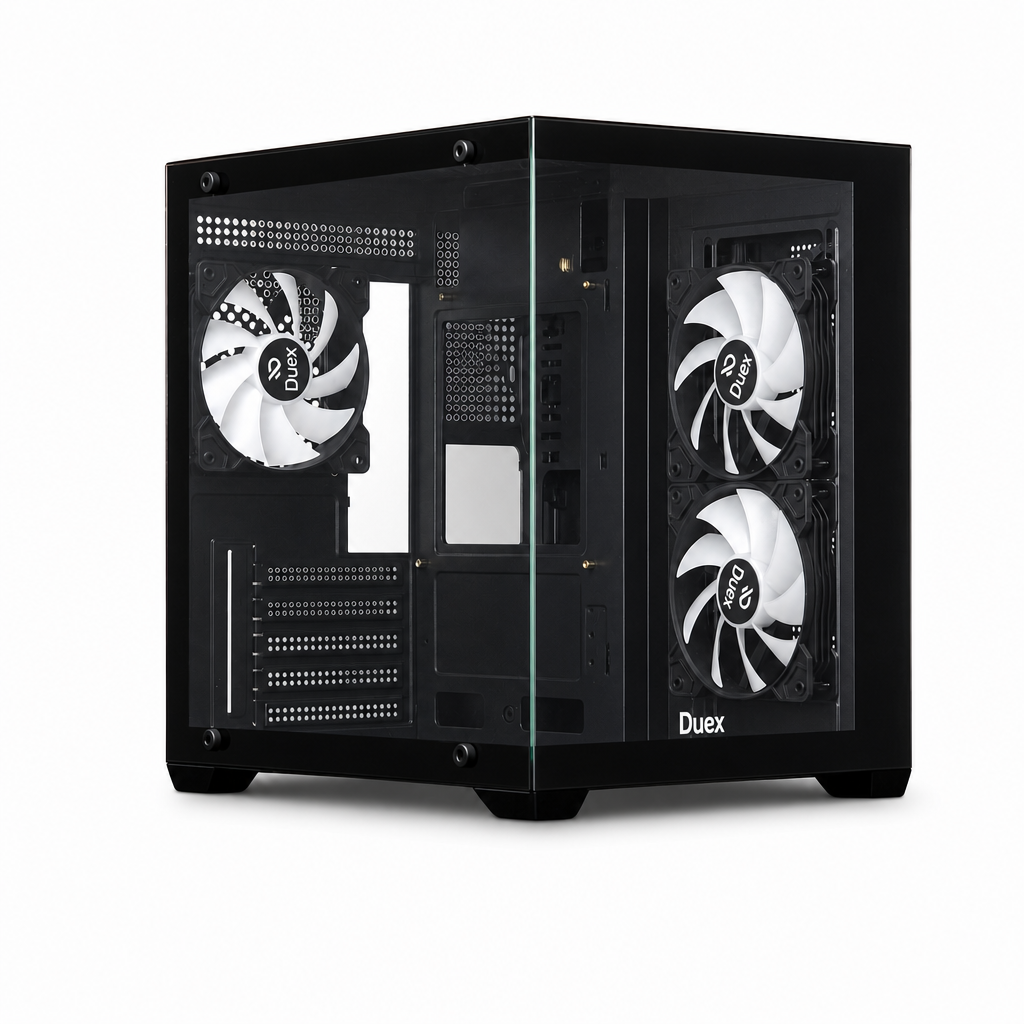 GABINETE DXGA275BK C/ LOGO 3 FANS RGB DUEX