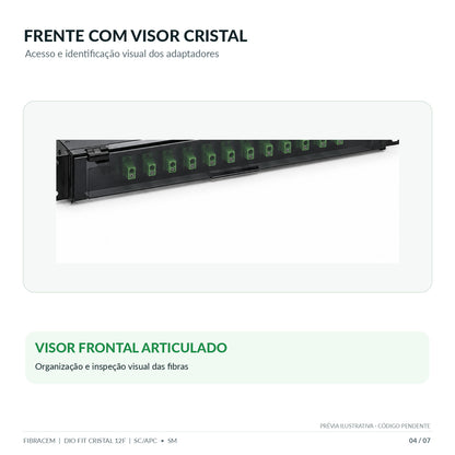 DIO FIT CRISTAL 12FO SC/APC SX SM 1U DI0006S00 FBC