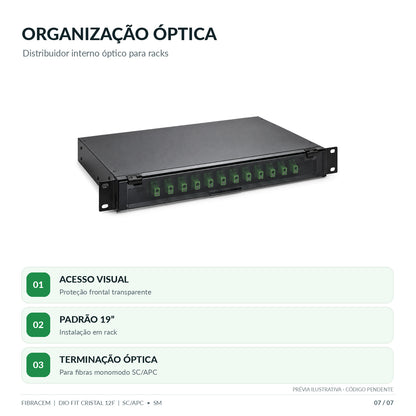 DIO FIT CRISTAL 12FO SC/APC SX SM 1U DI0006S00 FBC