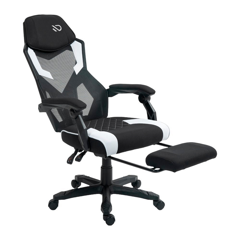 CADEIRA GAMER DUEX DX9960BKW PRETA C/ DET. BRANCO