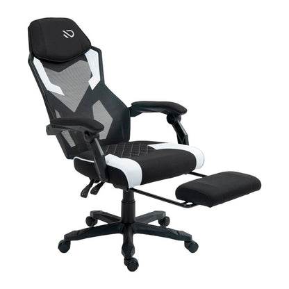 CADEIRA GAMER DUEX DX9960BKW PRETA C/ DET. BRANCO