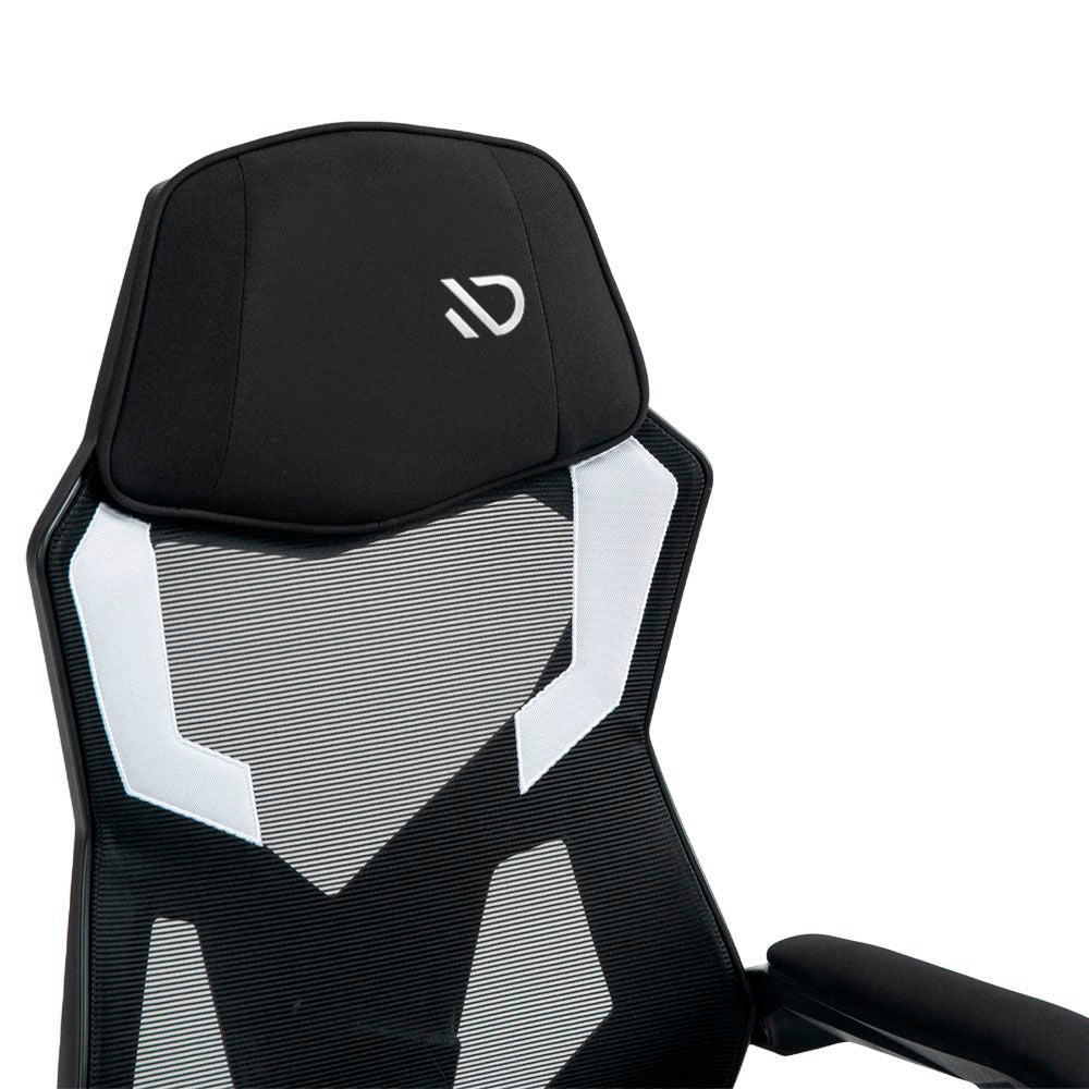 CADEIRA GAMER DUEX DX9960BKW PRETA C/ DET. BRANCO