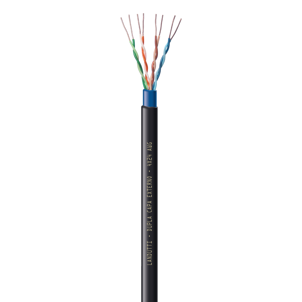 CABO LAN CAT5E 4P DUPLA CAPA BB1000M PT - CONDUTTI