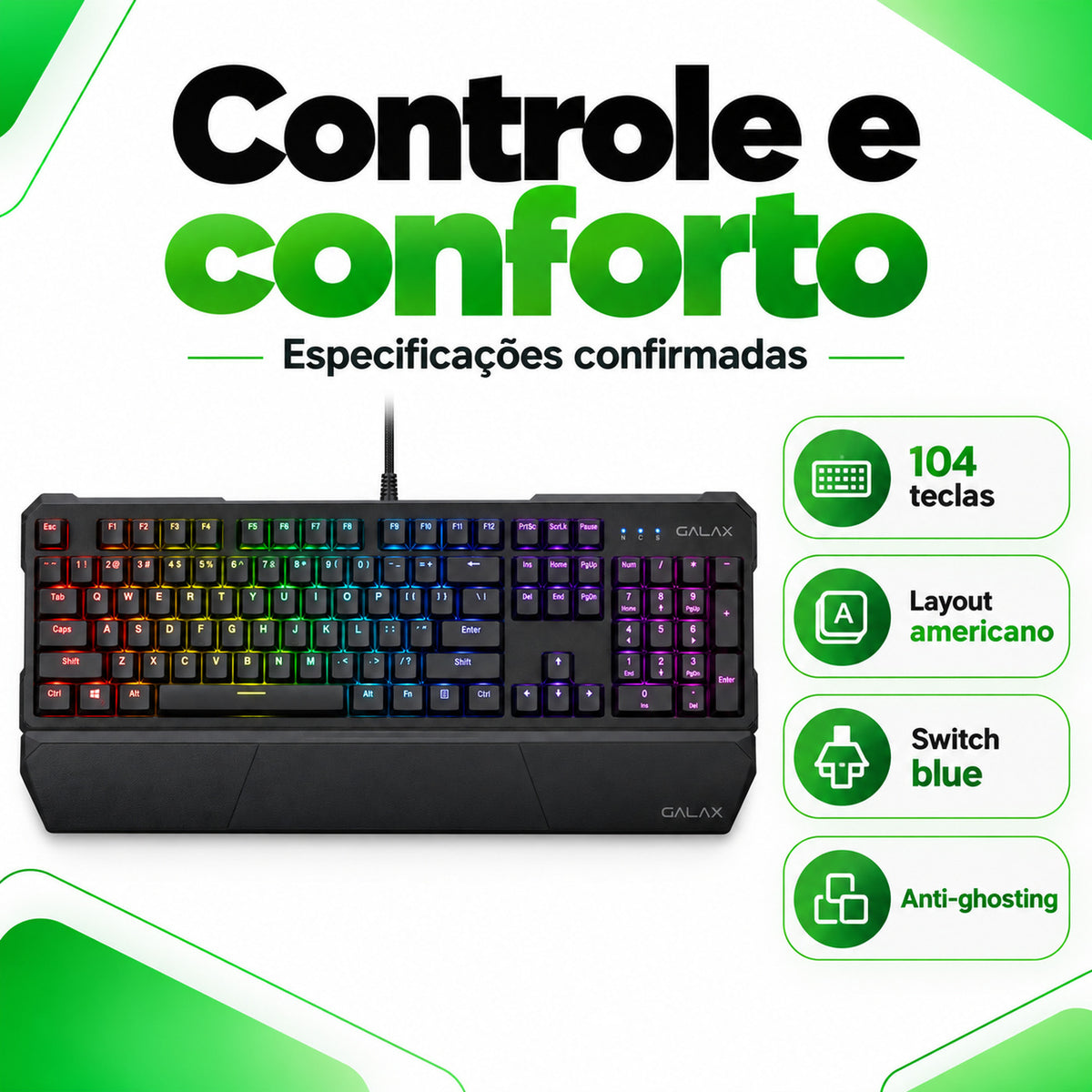 TECLADO BOTAO AZUL GKGS0114T1RG1BSL0GXLG STEALTH01