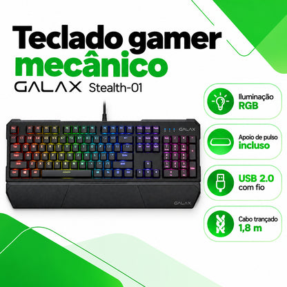 TECLADO BOTAO AZUL GKGS0114T1RG1BSL0GXLG STEALTH01