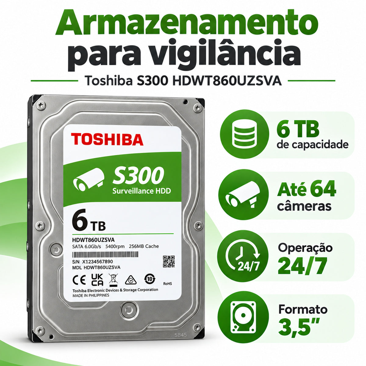 HDD HDWT860UZSVA TOSHIBA