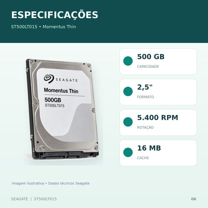 HD 500GB SATA 2.5 ST500LT015 SEAGATE