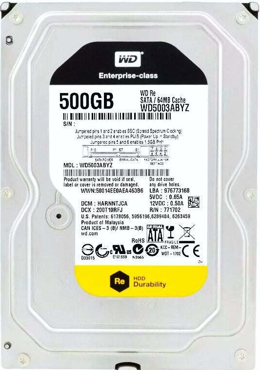 HD 500GB 3.5 WD5003ABYZ WESTERN DIGITAL