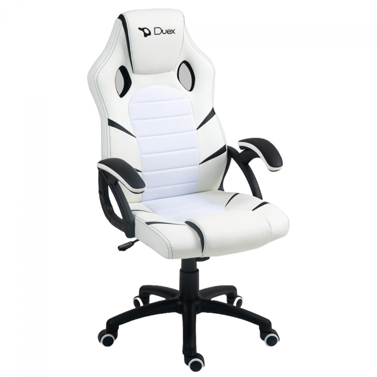 CADEIRA GAMER DX9002 BRANCO C/ DET. EM PRETO DUEX