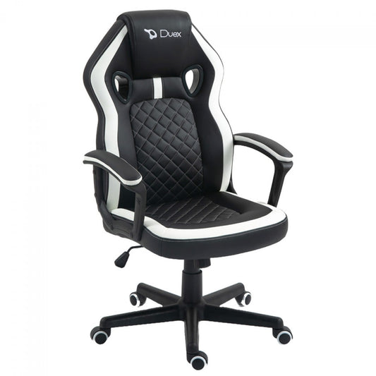 CADEIRA GAMER DX9026, PRETO E BRANCO DUEX
