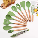 CONJ. UTENSILIOS COZINHA SILICONE 12PC UNION VERDE