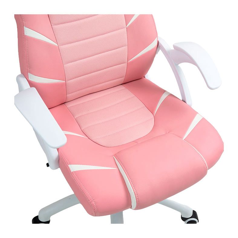 CADEIRA GAMER DX9002 ROSA C/ DET. EM BRANCO DUEX