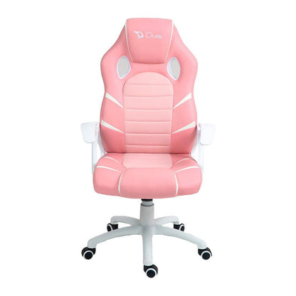 CADEIRA GAMER DX9002 ROSA C/ DET. EM BRANCO DUEX
