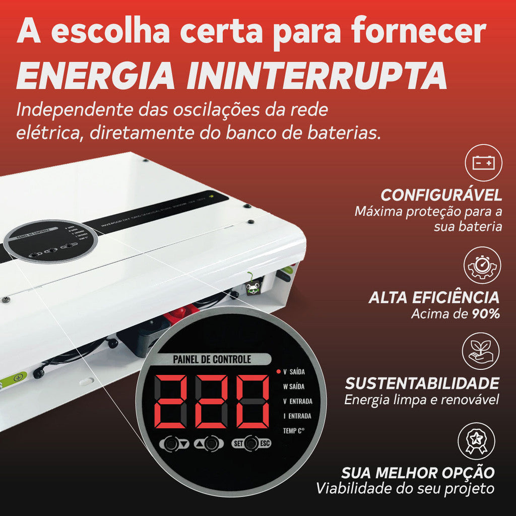 INVERSOR SENOIDAL P 2000W 12V 220V JFA