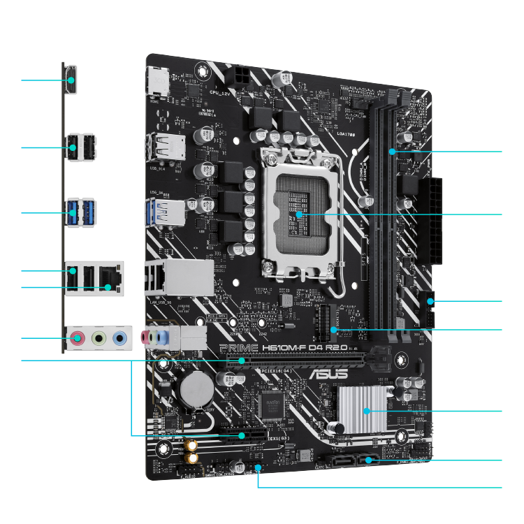 PLACA MAE PRIME H610M-F D4 R2090MB1H70-M0EAY0 ASUS